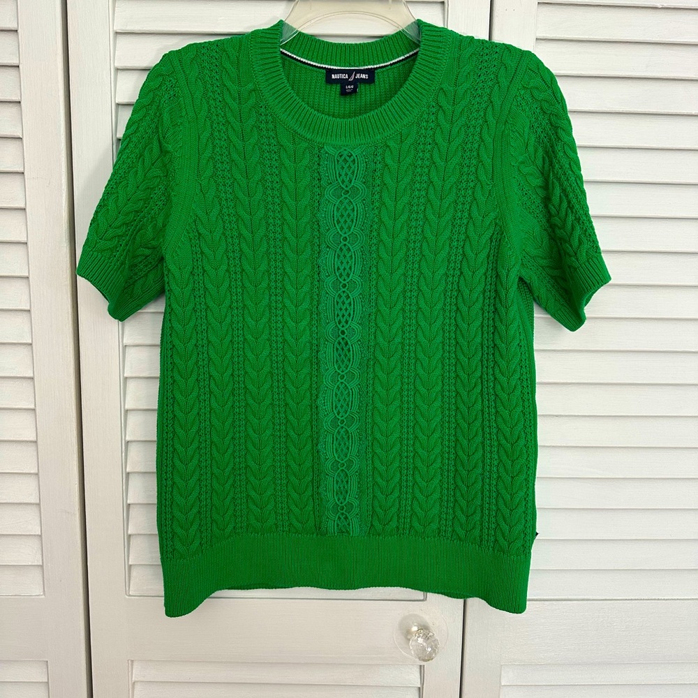 Nautica Green Knit Sweater